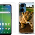 thumbnail image 1 of For AT&T Propel 2 5G Phone Case Cover, Shockproof Bumper Hybrid Case with Tempered Glass Screen Protector, by OneToughShield - Lion Cub, 1 of 3