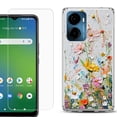 thumbnail image 1 of For AT&T Propel 2 5G Phone Case Cover, Shockproof Bumper Hybrid Case with Tempered Glass Screen Protector, by OneToughShield - Pastel Flowers, 1 of 3