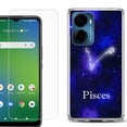 thumbnail image 1 of For AT&T Propel 2 5G Phone Case Cover, Shockproof Bumper Hybrid Case with Tempered Glass Screen Protector, by OneToughShield - Pisces, 1 of 3