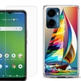thumbnail image 1 of For AT&T Propel 2 5G Phone Case Cover, Shockproof Bumper Hybrid Case with Tempered Glass Screen Protector, by OneToughShield - Sailing, 1 of 3