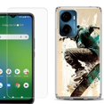 thumbnail image 1 of For AT&T Propel 2 5G Phone Case Cover, Shockproof Bumper Hybrid Case with Tempered Glass Screen Protector, by OneToughShield - Skateboarding, 1 of 3