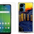 thumbnail image 1 of For AT&T Propel 2 5G Phone Case Cover, Shockproof Bumper Hybrid Case with Tempered Glass Screen Protector, by OneToughShield - Sunset River, 1 of 3