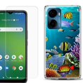 thumbnail image 1 of For AT&T Propel 2 5G Phone Case Cover, Shockproof Bumper Hybrid Case with Tempered Glass Screen Protector, by OneToughShield - Underwater, 1 of 3