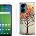 thumbnail image 1 of For AT&T Propel 2 5G Phone Case Cover, Shockproof Bumper Hybrid Case with Tempered Glass Screen Protector, by OneToughShield - Vibrant Tree, 1 of 3