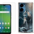 thumbnail image 1 of For AT&T Propel 2 5G Phone Case Cover, Shockproof Bumper Hybrid Case with Tempered Glass Screen Protector, by OneToughShield - Wolf Winter, 1 of 3