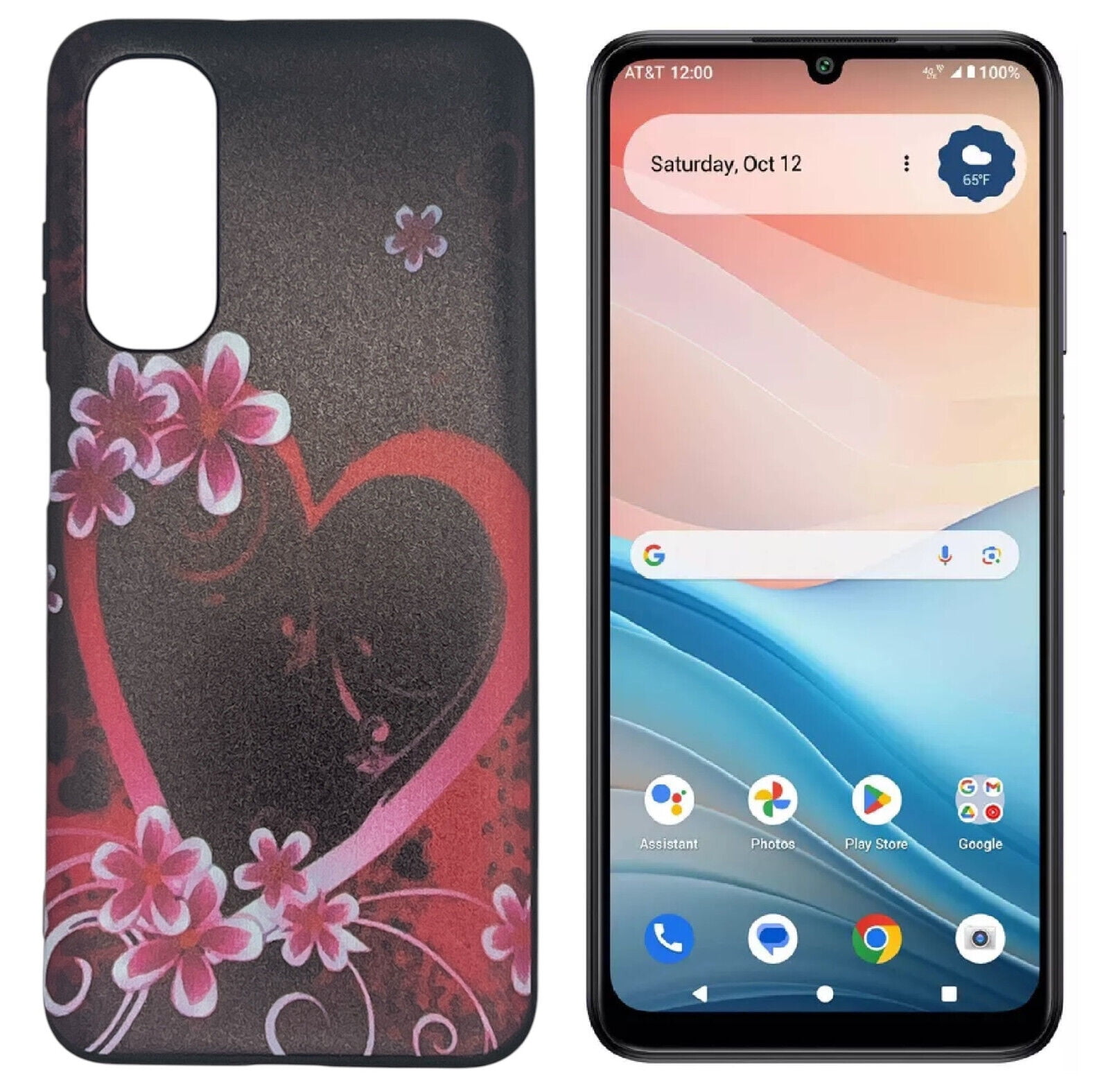 For AT&T Verge SL219A TPU 1-Piece Flexible Skin Cover Cell Phone Case -  Pink Heart - Walmart.com