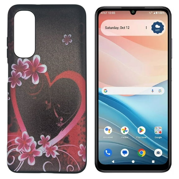 For AT&T Verge SL219A TPU 1-Piece Flexible Skin Cover Cell Phone Case - Pink Heart