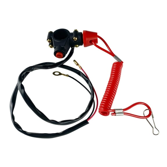 For ATV Motorcycle Dirt Pit Bike Outboard Cut Off Lawn Mowers Emergency Engine Stop with Tether Lanyard Cord