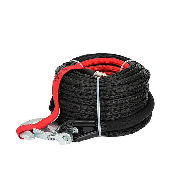 For ATV SUV Vehicle 8mm*15m Synthetic Winch Rope Tow Car 4x4 Accessories Off Road Trailer Strap Breaking Strength Max 20500LBS ,Durable & Safe