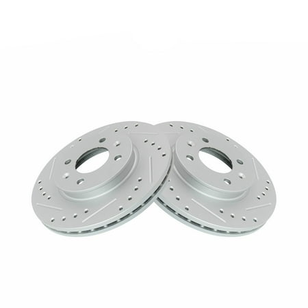 For Accent Rio Front Performance Drilled Slotted G-Coated Disc Brake Rotor Pair Fits select: 2016-2017 HYUNDAI ACCENT SE, 2012-2017 KIA RIO LX