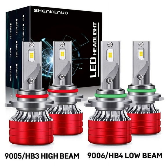 For Acura MDX 2001 2002 2003 Led Headlight Bulbs 9006 9005 High&Low Beam White 4pcs