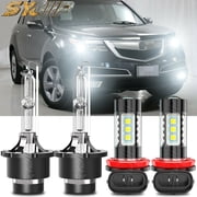 For Acura MDX 2007 2008-2011 2012 2013 HID LED Headlight Bulbs Low+Fog Light Kit