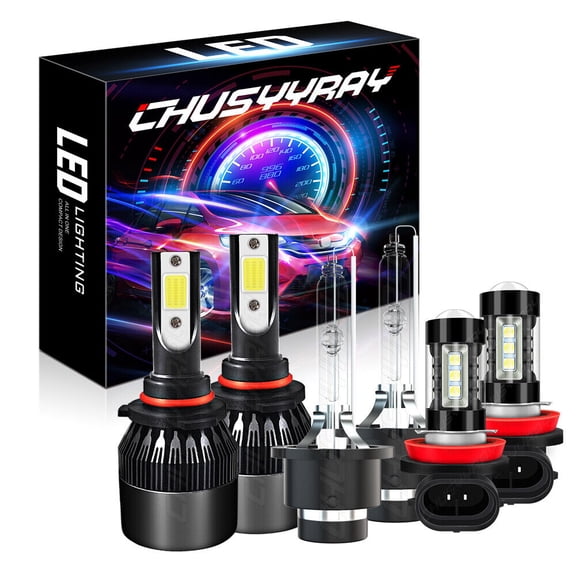 For Acura Mdx 2007-2011 2012 2013 6X Hid LED Headlight Bulbs+Fog Light Kit 6000K