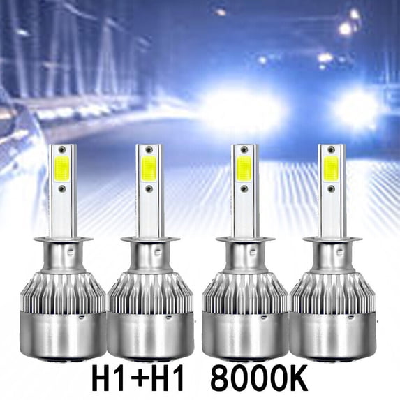 For Acura RSX 2004-2002 - 4PCS H1+H1 LED Headlight Bulbs Kit High+Low Beam 8000K
