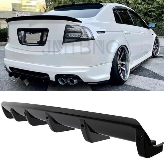 For Acura TL 2004-2008 Rear Bumper Diffuser 6 Fin Splitter Lip Spoiler Body Kit