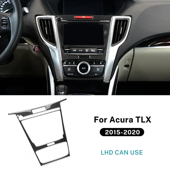For Acura TLX 2015 2016 2017 2018 2019 2020 LHD Car Center Console Panel Frame Accessories Real Soft Carbon Fiber Sticker.