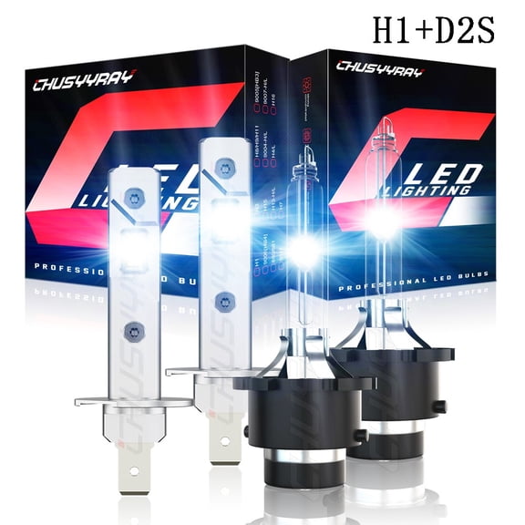 For Acura TSX 2004-2008 Combo HID&LED Headlights High Low H1+D2S Kit