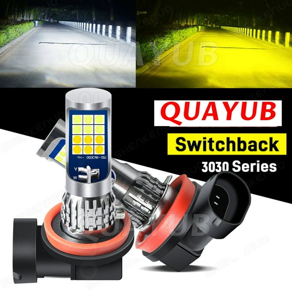 For Acura TSX 2009-2014 Dual Color H11 LED Fog Light Bulbs 2x 6000K White/Yellow