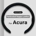 thumbnail image 1 of For Acura Ultra-thin Nappa Leather Steering Wheel Cover, Clip on Breathable and Anti-Slip Design, Black Car Accessories Fit for 14.5”-15”, 1 of 19
