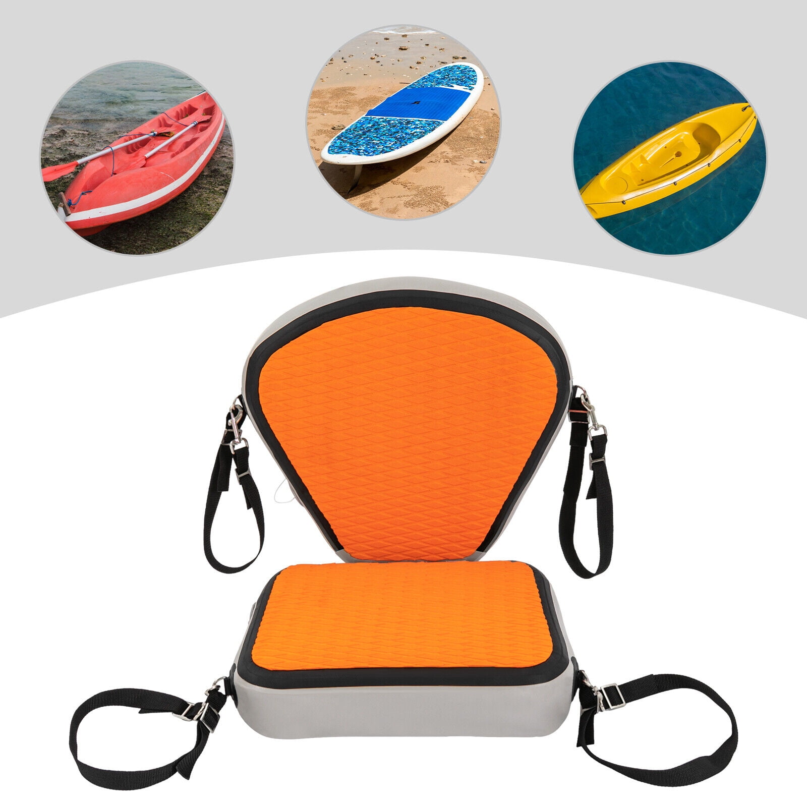 For Adolescents and Adults EVA and PVC Kayak Seats, Orange Thicken Seat Cushion for Kayak, Adjustable Padded Kayak Seat