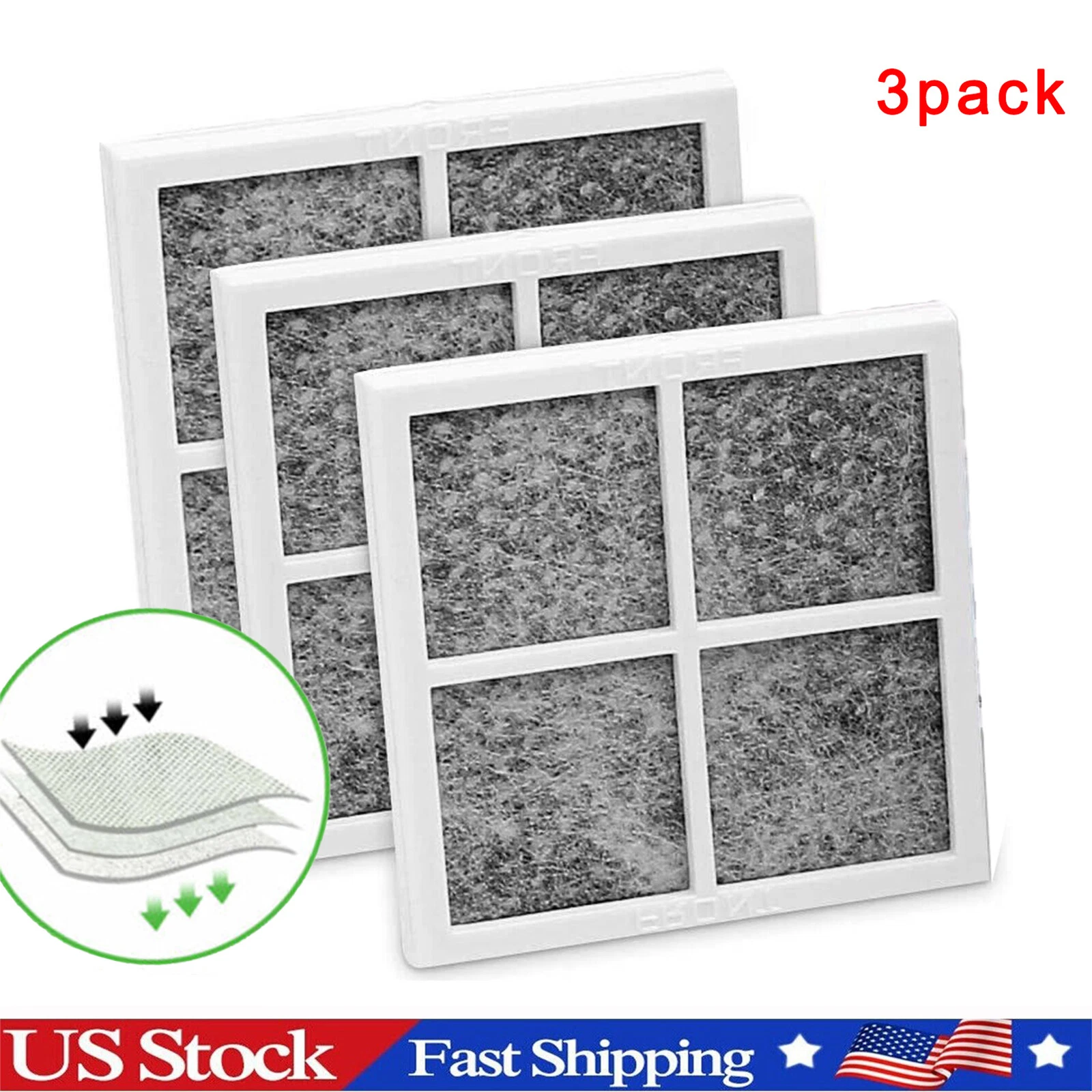 For Adq73214404 Lt120F Lg Refrigerator Air Filter 3Pack