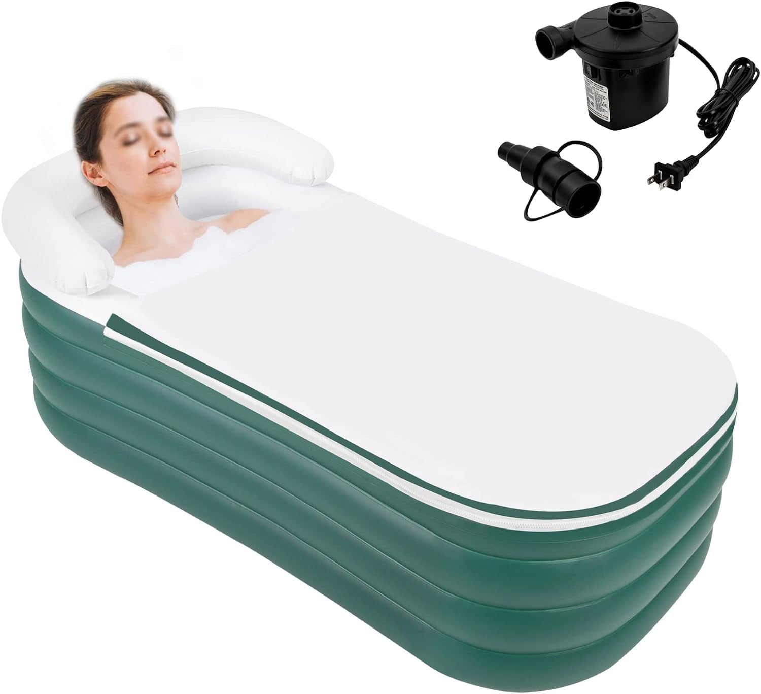 For Adult Spa Inflatable Adult Bath Tub, Foldable Portable Inflatable Soaking Bathtub with