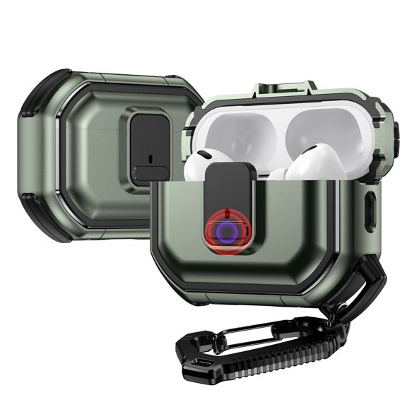 For AirPods 1/2 Switch Button Hybrid with Belt Loop - Midnight Green