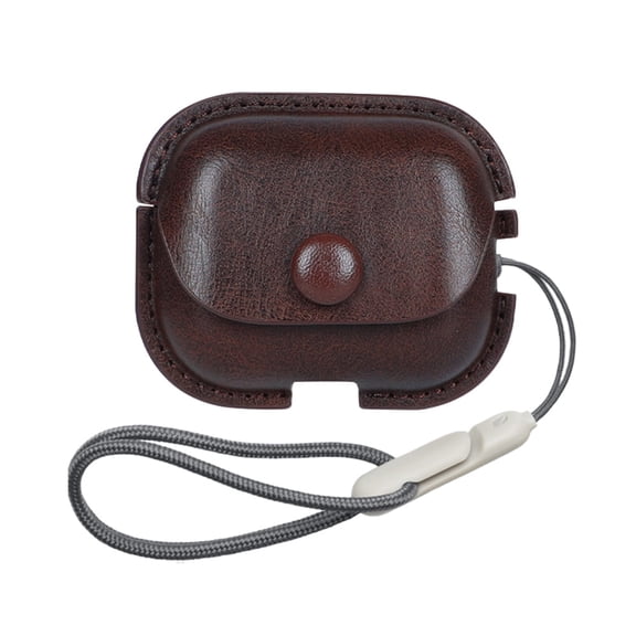 For AirPods Pro 2 Litchi Texture PU Leather Earphone Protective Case with Lanyard For AirPods Pro 2 with Lanyard