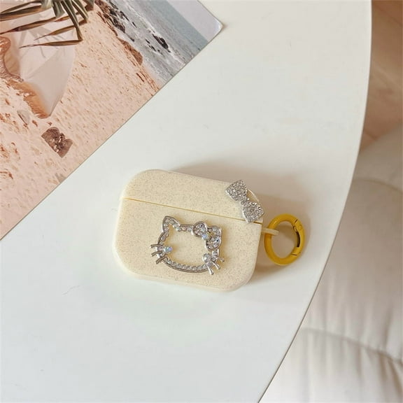 For Airpods 4 Case 2024,Hello Kitty Glitter Pink Diamond TPU Earphone Cover For Airpod 4 Case Cover For Gift