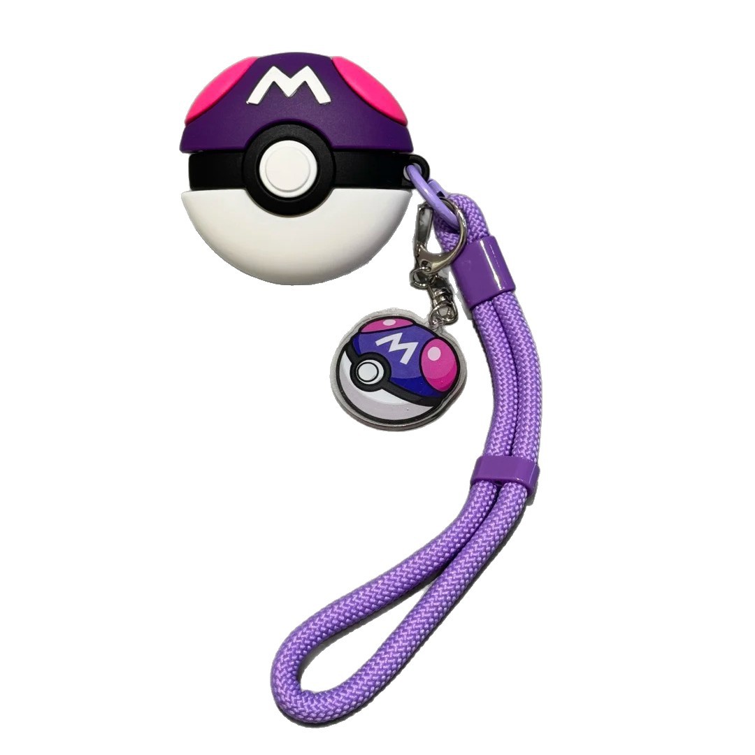 For Airpods Pro 3 Case,3D Pokemon Ball Purple Anime Shockproof Earphone ...