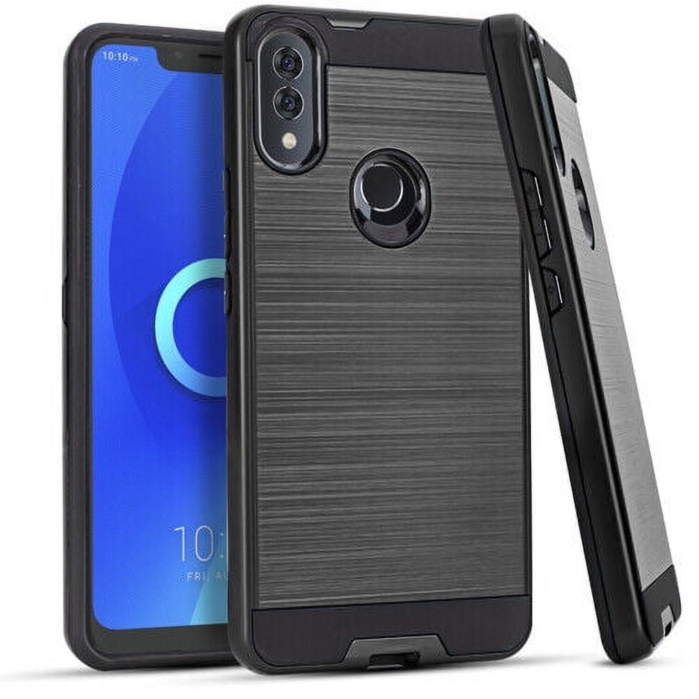 For Alcatel 3V A3V TCL 5032W 2019 Slim Metallic Brushed Hybrid