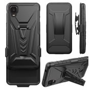 For Alcatel TCL A3 A509DL / TCL A30 Holster Hybrid Cover Phone Case - Black