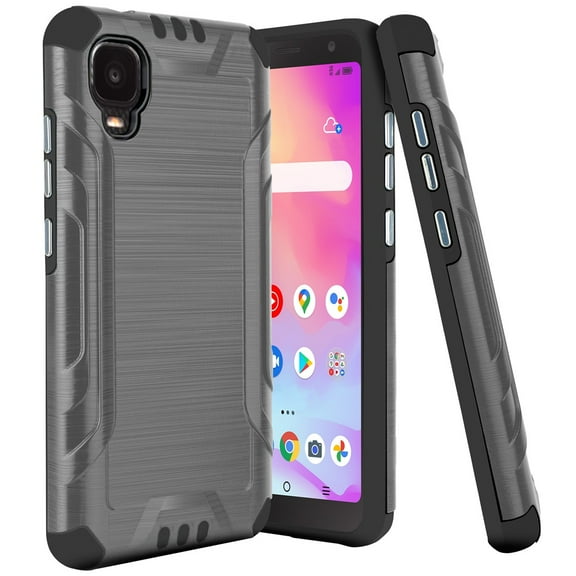 For Alcatel TCL A3 A509DL / TCL A30 Lining Brushed Phone Cover Case - Gray