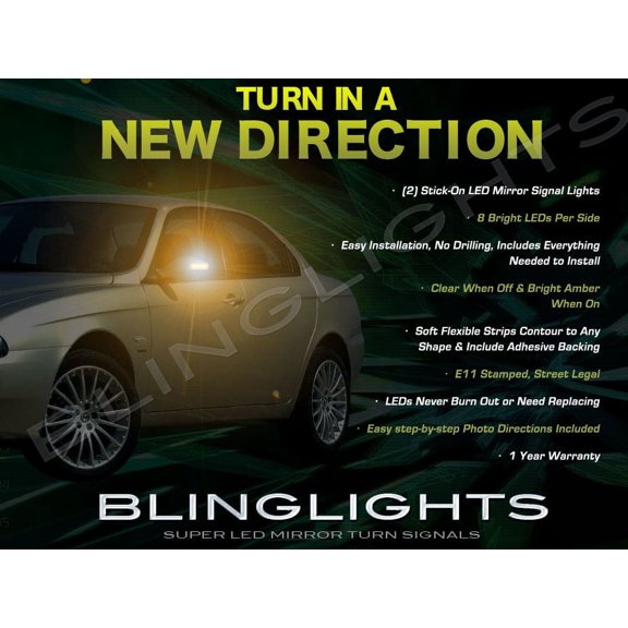 For Alfa Romeo 156 LED Side Mirror Turnsignals Lights Accents Mirrors Turn Signals Lamps Signalers