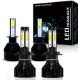 thumbnail image 1 of For Alfa Romeo Giulietta 2012-2019 LED Headlight Bulbs H1 High Beam + H7 Low Beam 4pc, 1 of 10
