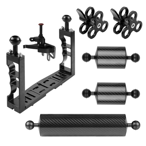 For Aluminum Underwater Diving Tray Kit, Light Extension Arm Bracket System, with Handle Grip Stabilizer Rig, for Sport / SLR Cameras