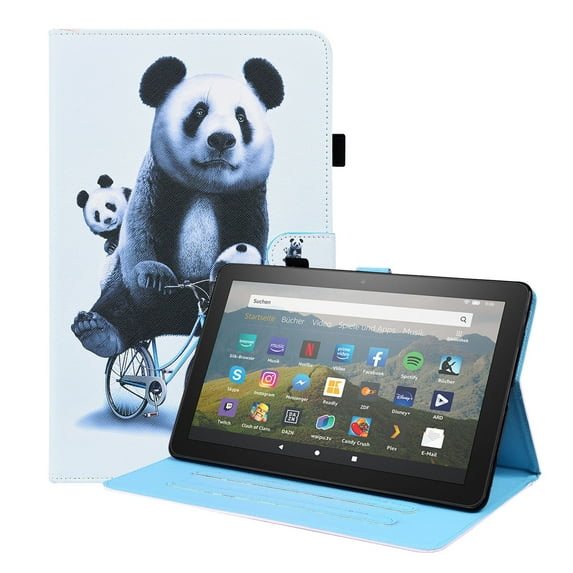 For Amazon Fire HD 8 2020 10th Gen Animal Pattern Horizontal Flip Leather Case with Holder & Card