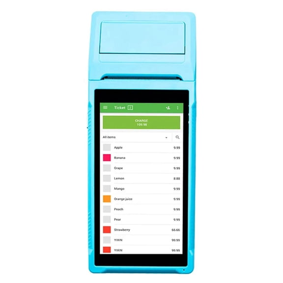 For Android PDA Printer Mobile Receipt Bill Smart Thermal Printer 5.5In HD Touch Screen Support 1D/2D Scanning US Plug