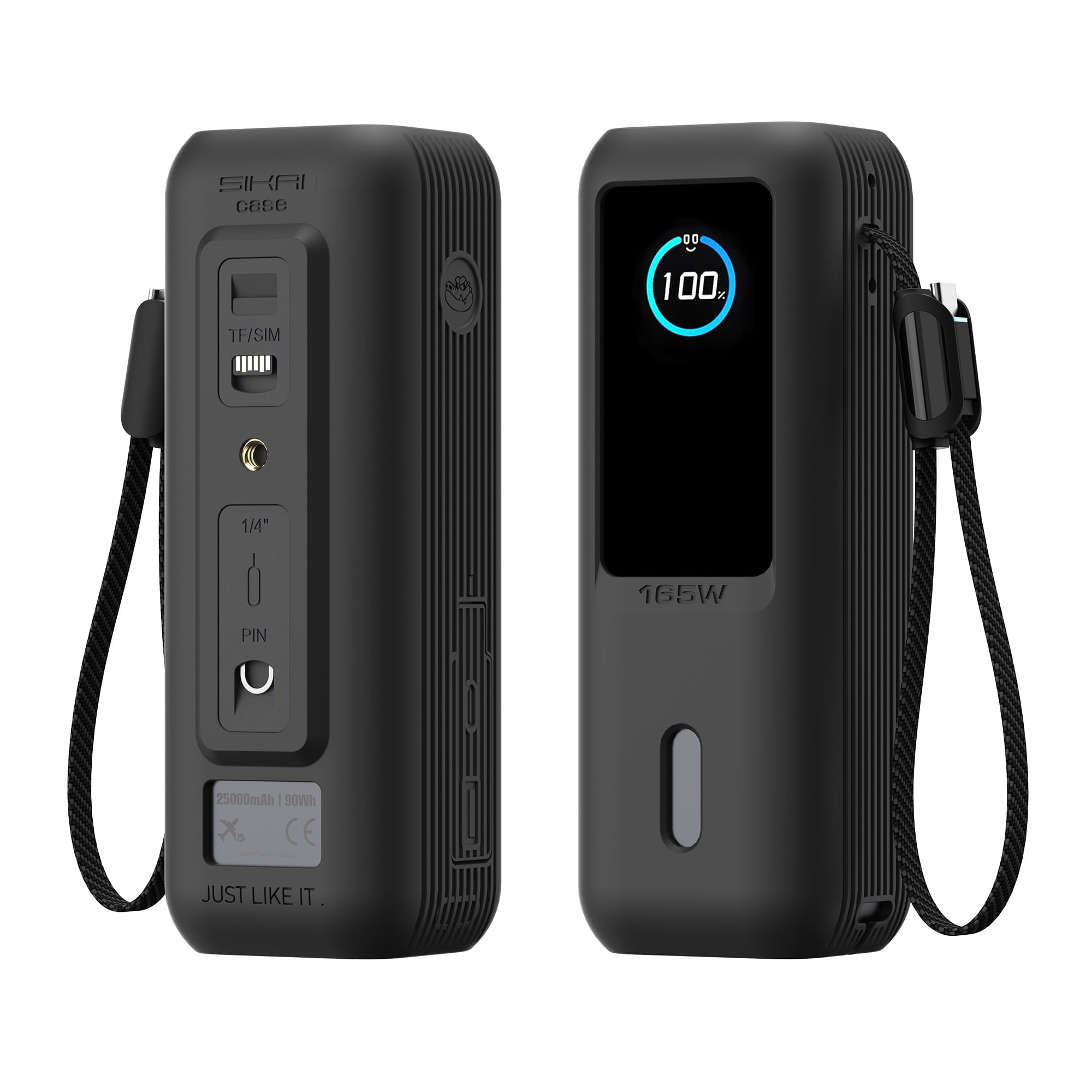 SIKAI CASE Silicone Protective Cover for Anker Laptop Power Bank 165W (A1695), 25,000mAh, with 1/4 Thread, SD Card Storage &amp;amp; Dustproof Cap, Black