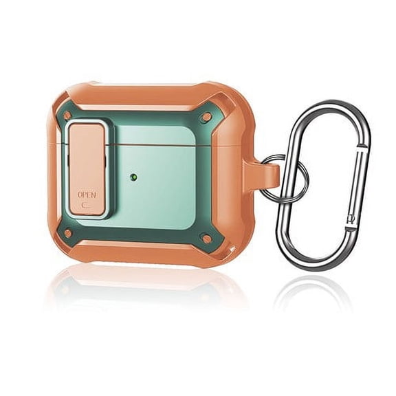For Apple Airpod 3 Rugged 360 Protection Case in Orange & Green