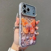For Apple IPhone 18 Pro Max Sparkly Clear Phone Case Butterfly Bling Rhinestone