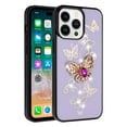 thumbnail image 1 of For Apple iPhone 11 (XI6.1) SPLENDID Diamond Glitter Ornaments Engraving Case Cover - Garden Butterflies Purple, 1 of 3