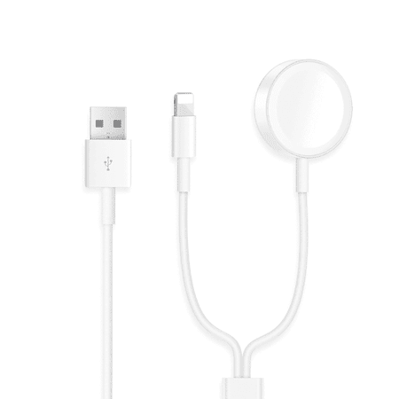 For Apple Watch Charger Cable 2 in 1 Magnetic Portable Fast Charging Compatible with iWatch Series