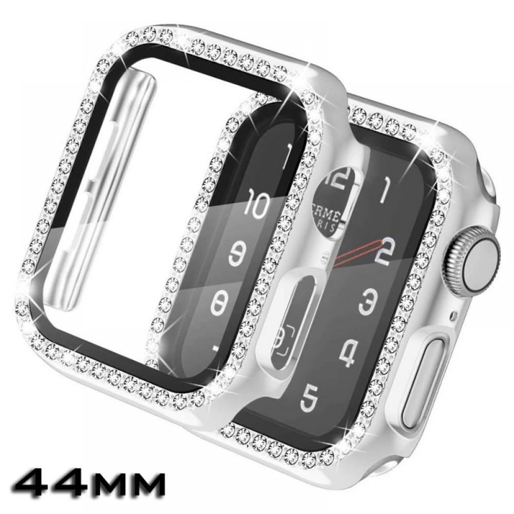 For Apple Watch SE 6 5 4 Watch Face Case Full Screen Protective Film With Tempered Glass 44 40mm