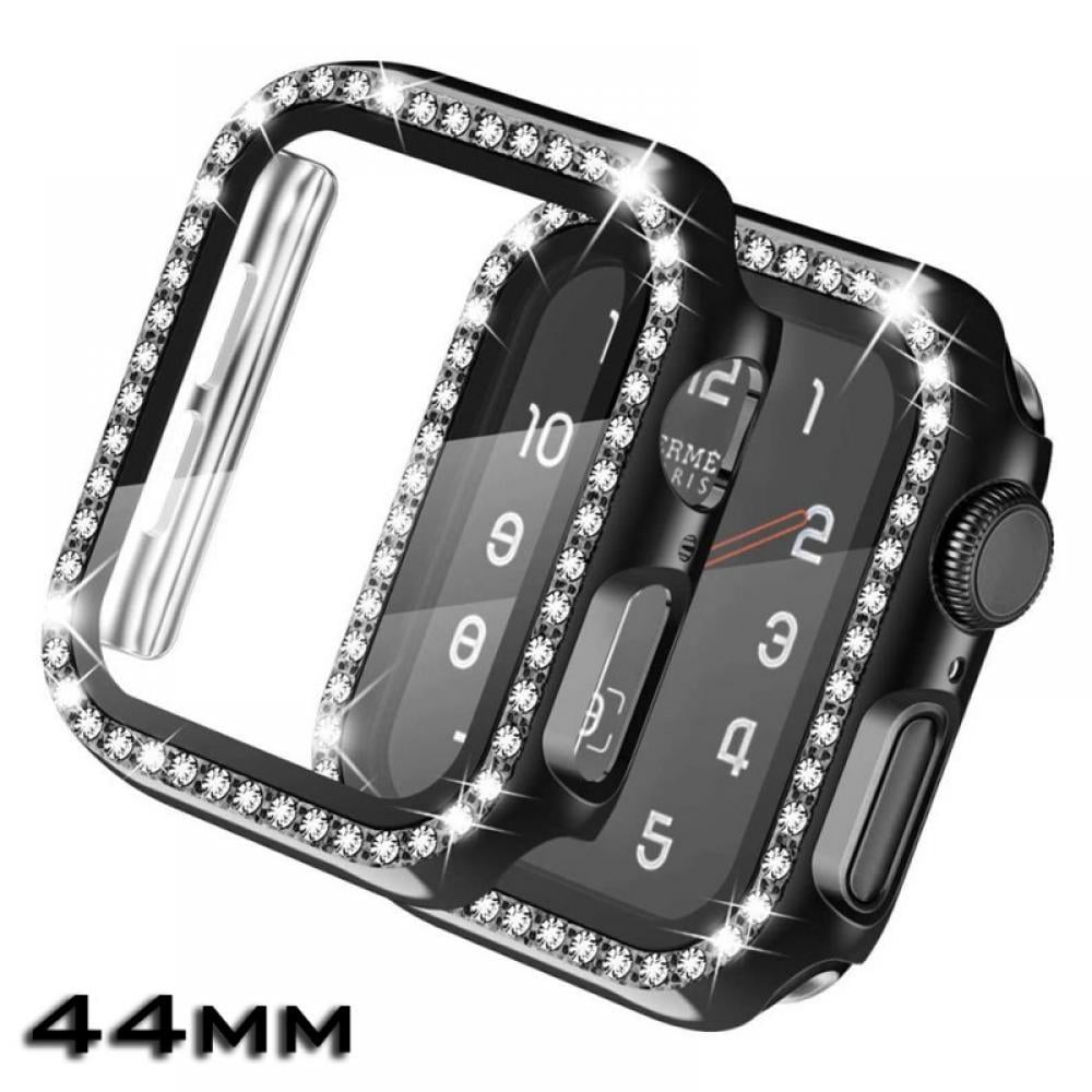 For Apple Watch SE 6 5 4 Watch Face Case Full Screen Protective Film With Tempered Glass 44 40mm