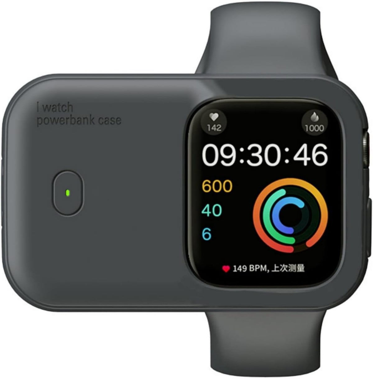 For Apple Watch Series 4/5/6/7/8/9 (40/41/42mm) 1200mAh Magnetic Wearable Charger Portable Power Bank and Wrist Charger(Black)