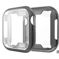 thumbnail image 1 of For Apple Watch Series 5 (44mm) Case, Clear TPU Protective Cover Armor, Shock Adsorption, Drop Protection [Black Frame], 1 of 5