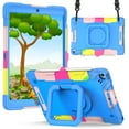 thumbnail image 1 of For Apple iPad (A16) 2025 / iPad 10th Gen 10.9 inch Tablet Tough Hybrid Rotating 360 Degree Kickstand - Rainbow/Blue, 1 of 3