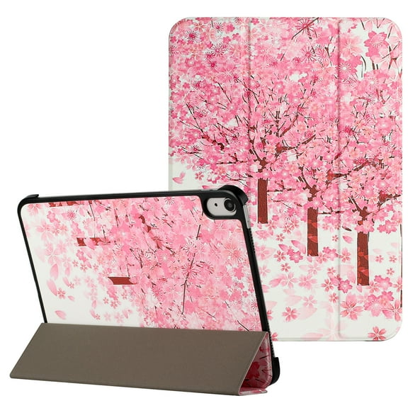 For Apple iPad Air 11 (M3) 2025 / Air 11inch 2024 Trifold Magnetic Closure PU Leather Case Cover - Sakura Floral