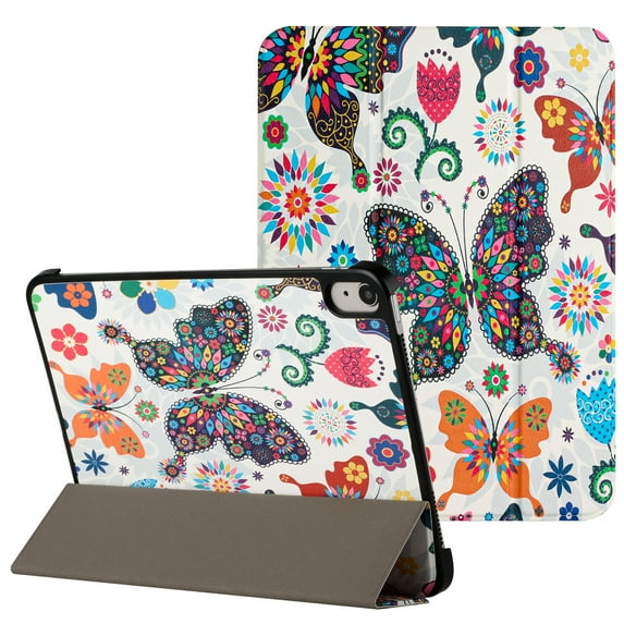 For Apple iPad Air 13 (M3) 2025 / Air 13inch 2024 Trifold Magnetic Closure PU Leather Case Cover - Butterfly